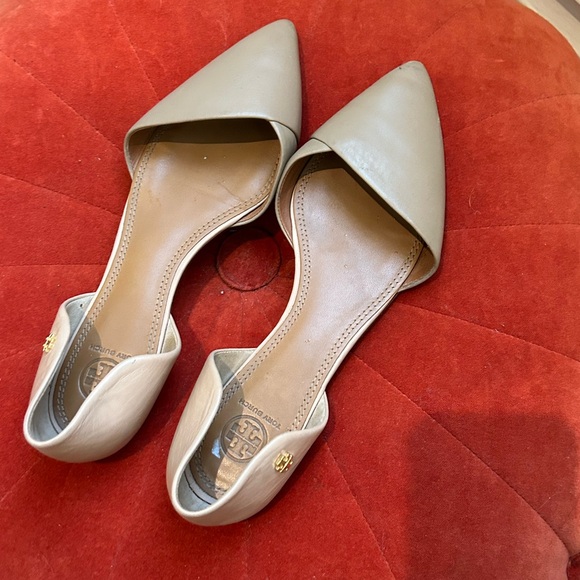 Tory Burch nude leather d’orsay pointy toe flats shoes 10.5 - Picture 7 of 10